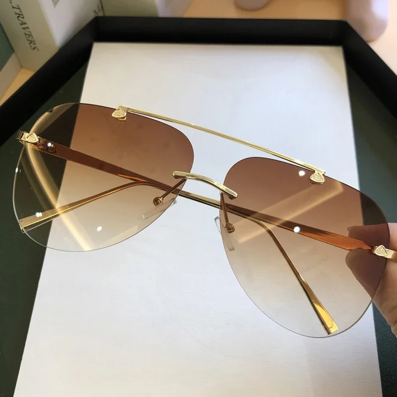 Vintage Rimless Alloy Aviation - đánh giá và giá Designer Sunglasses