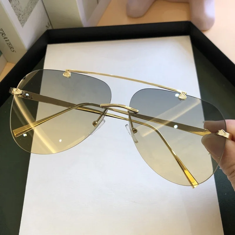 Vintage Rimless Alloy Aviation - đánh giá và giá Designer Sunglasses